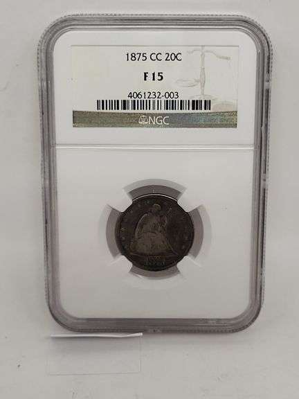1875 CC Twenty cent piece F15 image