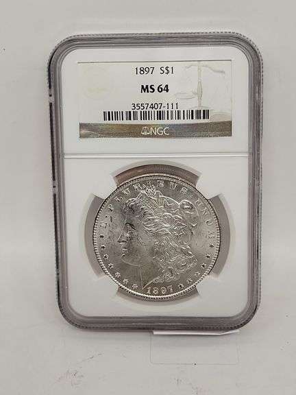 1897 S$1 USA Morgan silver dollar MS64 image