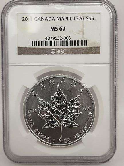 2011 S$5 MS67 CANADA maple leaf silver 1oz image