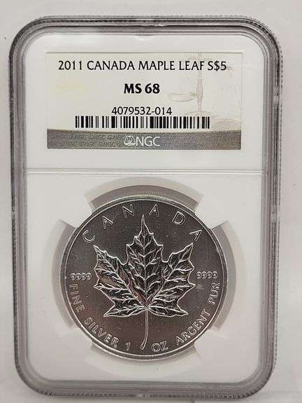 2011 S$5 MS68 CANADA maple leaf silver 1oz image