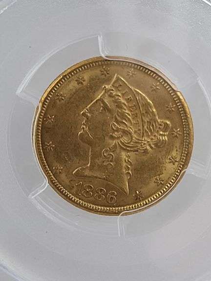 1886-S $5 Liberty head gold eagle Gold Coin PCGS MS61 image