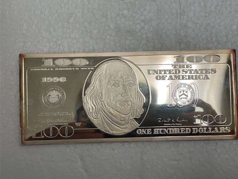4 Troy Ounce 100 Dollar Bill .999 Fine Silver image