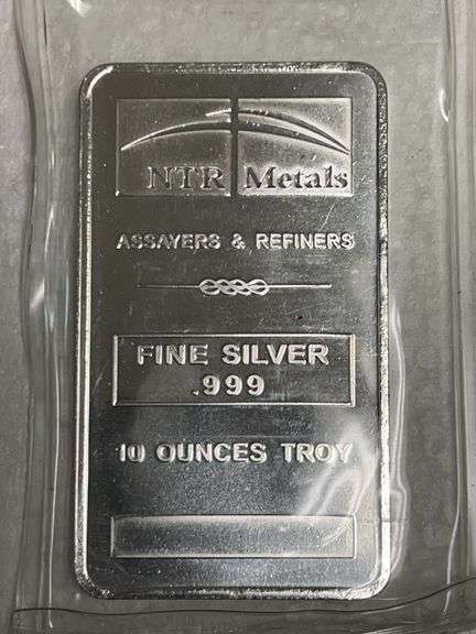 NTR Metals Presents a 10 Ounce Silver Bar .999 Fine Silver image