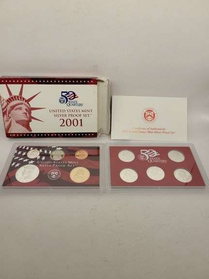 2001 United States Mint Silver proof set COA image