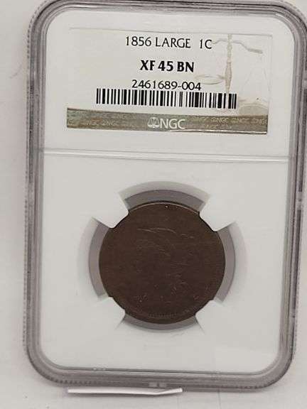 1856 1C braided hair large cent XF45 BN image