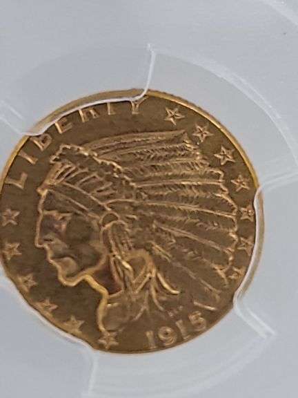 1915 $2.50 Indian Head Gold Coin - PCGS AU58 image