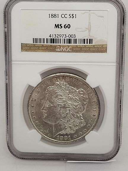 1881 CC $1 USA Morgan silver dollar image