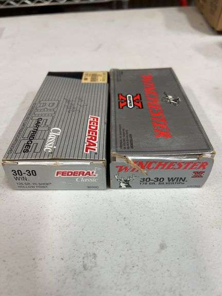 2 Boxes 30-30 Win 170 Gr Silver Tip 20 Cartrages Other Box 15 Cartrages 125 Gr Hollow Point image