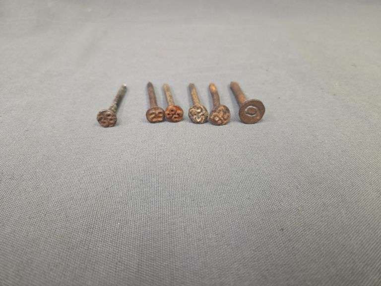 6 Dated Rio Grande RR Nails 1909-1938 image