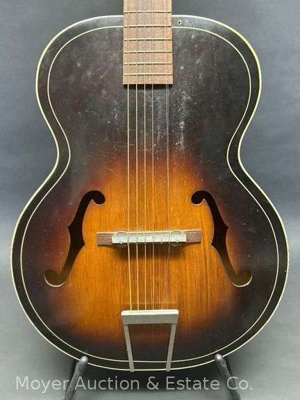 Harmony Hollow Body Acoustic Guitar, with Hard Case image