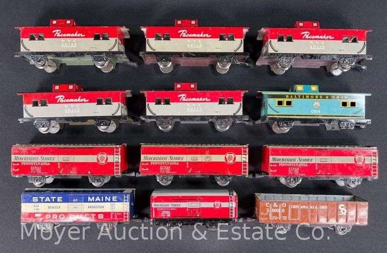 (12) Asst. Marx Tin Plate Freight Cars image