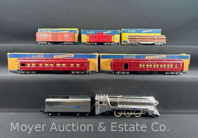 American Flyer S Gauge Freight Set with Trestle Set, Unknown Completion, with Original Boxes