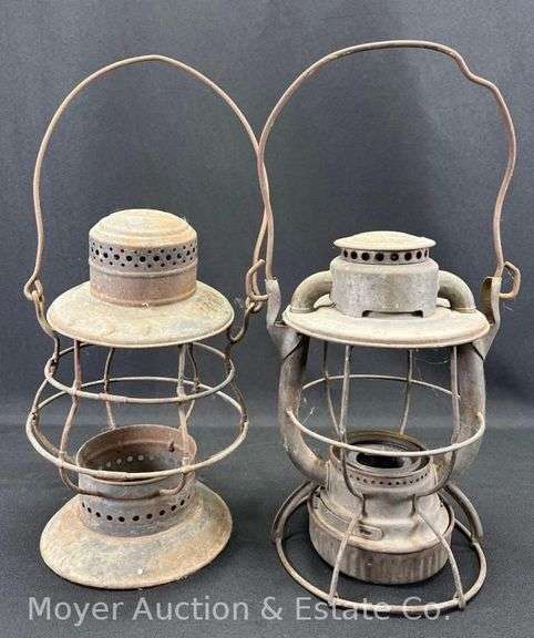 (2) Dietz Railroad Lanterns, for Parts/Repair, NYCS and BCRR? image