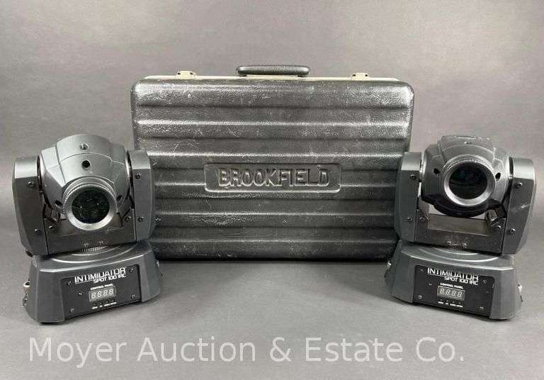 (2) Chauvet DJ Intimidator Spot 100 IRC Spot Lights, with Brookfield Hard Case image