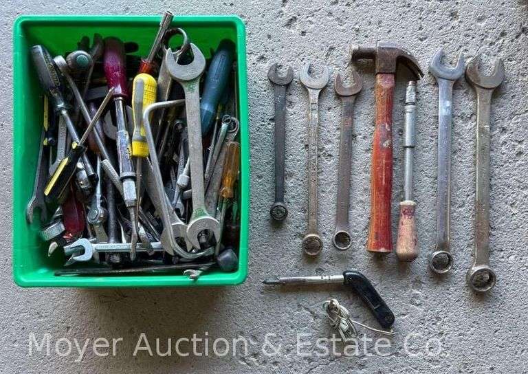 Group of Asst. Hand Tools, Wrenches, Screwdrivers, Hammers, Nut Drivers, Etc. image
