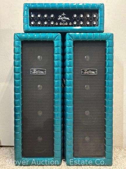 Kustom Electronics K100 B-5 Amplifier Head and (2) CTS Speaker Cabinets image