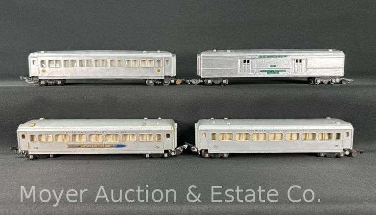 (4) American Flyer S Gauge Passenger Cars, 1 Appears Repainted image