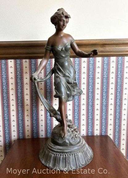 Henryk Kossowski Bronze Sculpture of Woman, Made in France, 16"h image