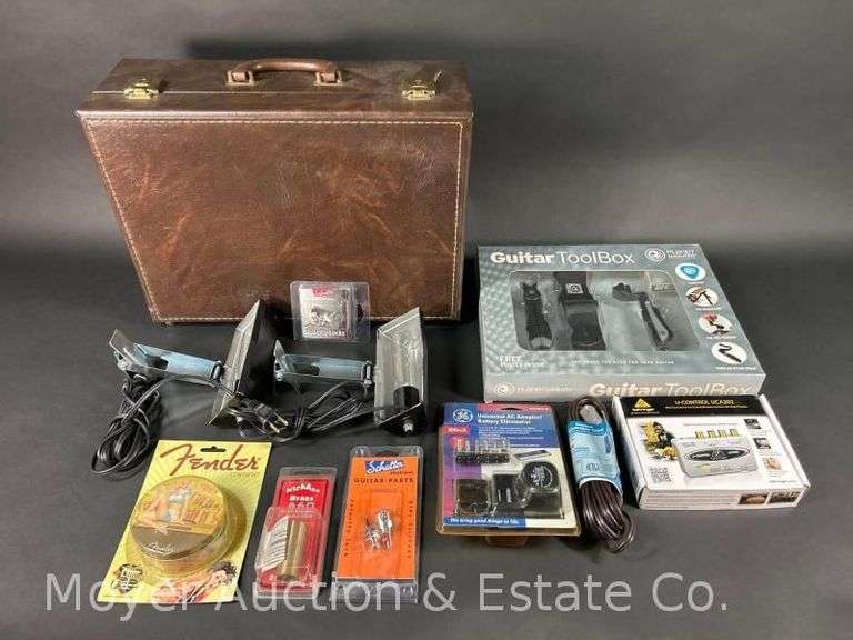 Group of Asst. Guitar Accessories, Lights, Suitcase, Etc. image