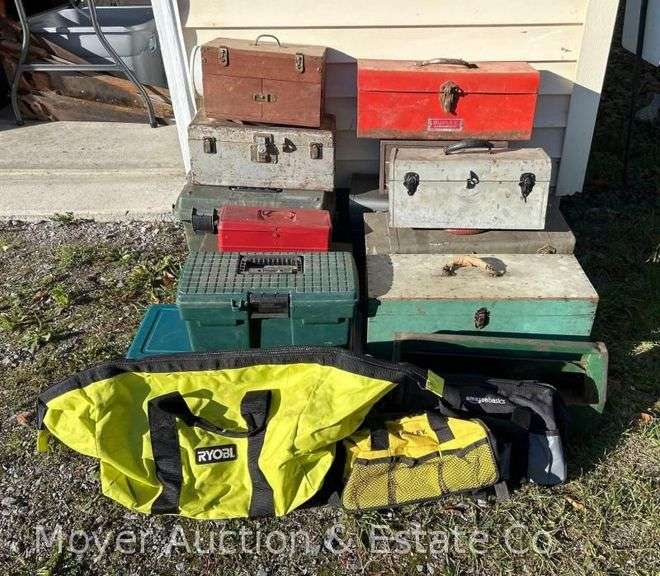(12) Metal/Plastic Toolboxes, Tool Bags, Tool Cases, Etc. image