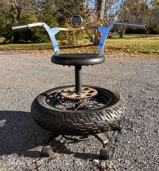 Shop Stool Made of Motorcycle Parts image