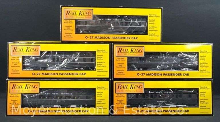 (5) Rail King New York Central Passenger Cars, with Original Boxes image