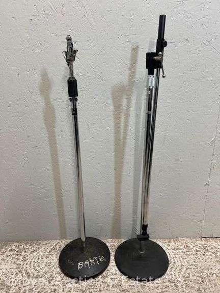 (2) Weighted Base Microphone Stands image