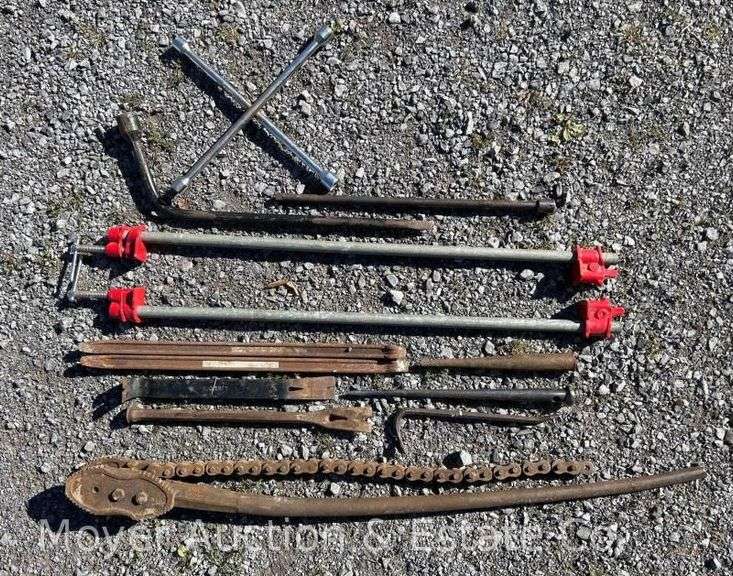 Large Chain Wrench, Pipe Clamps, Pry Bars, Tire Irons, Etc. image