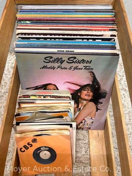 (40) Asst. Record Albums, with Some 45's image