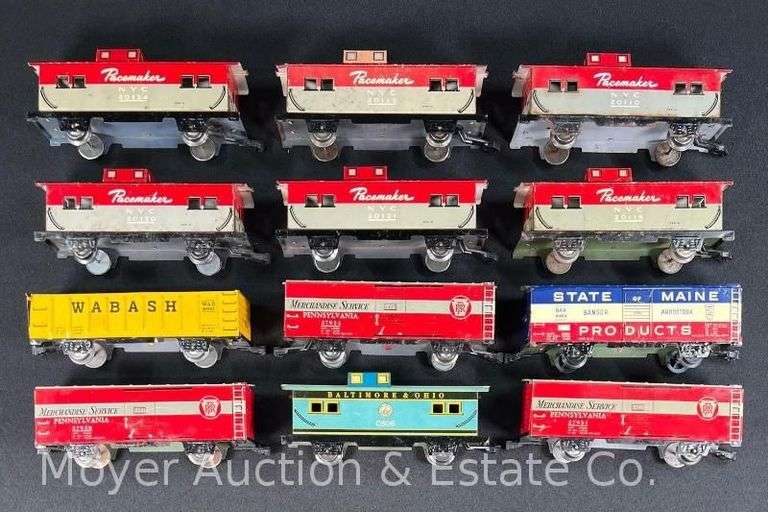 (12) Asst. Marx Tin Plate Freight Cars image