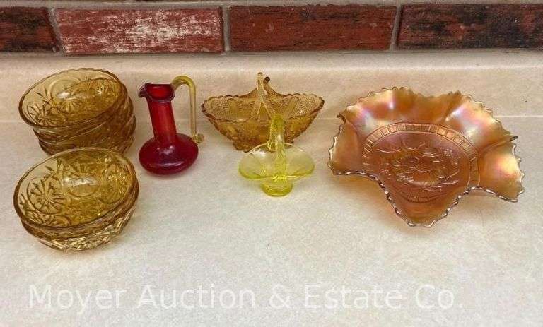 Carnival Glass Bowl, Colored Glass, Etc. image