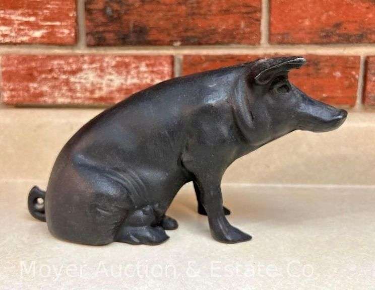 Cast Iron Pig Coin Bank, 5.5"h image