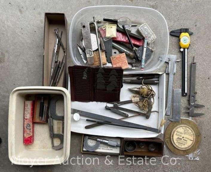Group of Dial Indicators, Calipers, Center Punches, Feeler Gauges, Etc. image