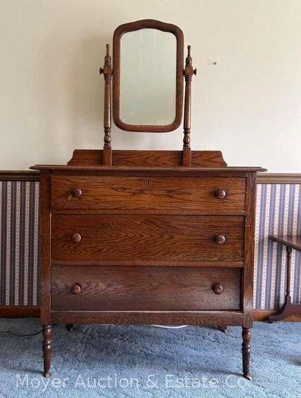 3 Drawer Chest of Drawers with Mirror, 64"h Overall, 36"w image