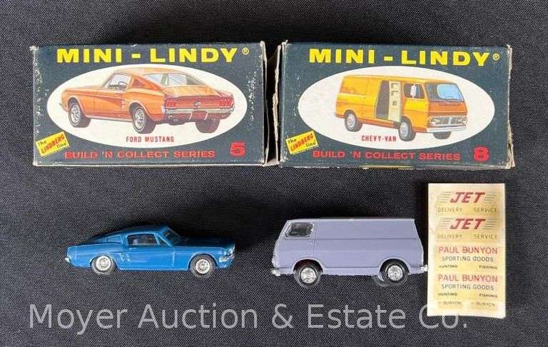(2) Lindberg Mini-Lindy Toy Cars, with Original Boxes image