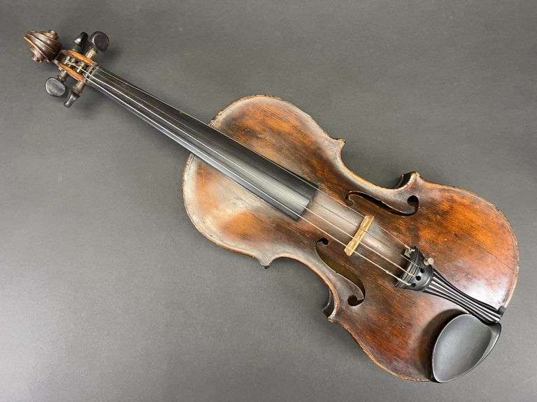 Antique Violin, Unmarked, with Hard Case, No Bow, 24" Overall Length image