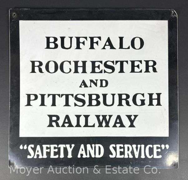 Buffalo Rochester and Pittsburgh Railway "Safety and Service" Aluminum Sign, 16"x17" image
