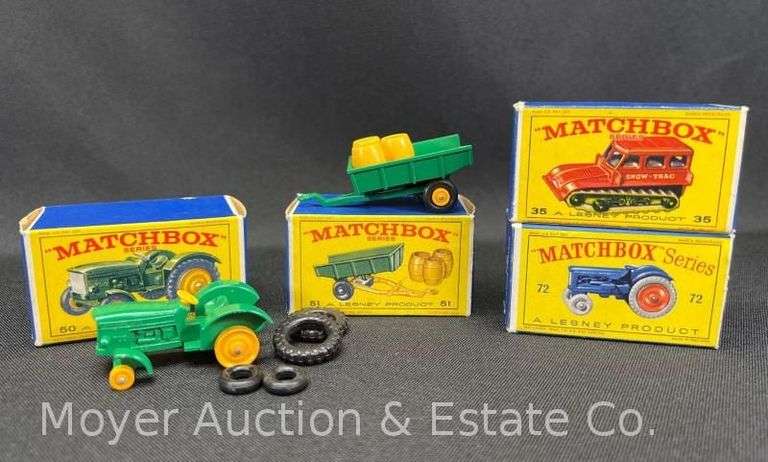 Lesney Matchbox New Model Tractor and Trailer, with Matching and Other Asst. Boxes image