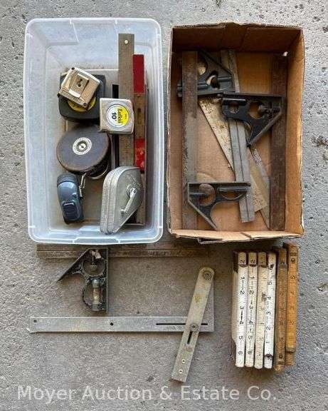Group of Rulers, Tape Measures, Combination Squares, Etc. image