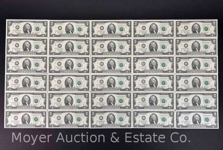 (30) Uncirculated $2 Bills image