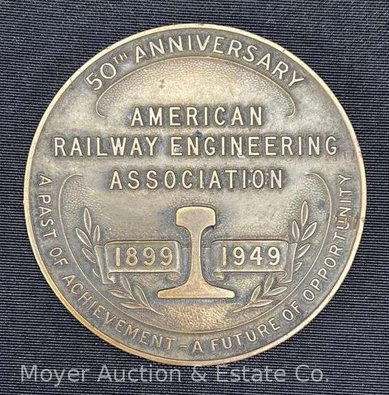 American Railway Engineering Association 1899-1949 50th Anniversary Medallion, 3"w image