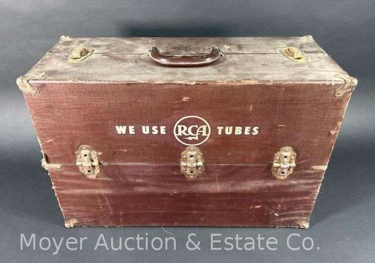 Original RCA Silverama Flip-Top Electronic Tube Advertising Box, with Asst. Tubes, 20.5"w image