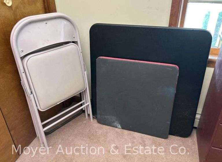 (2) Card Tables with Asst. Folding Chairs image