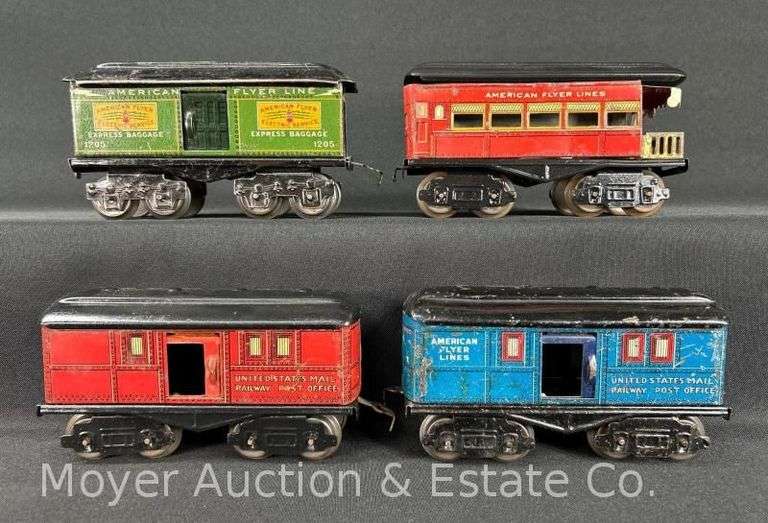 (4) American Flyer O Gauge Tin Plate Freight Cars image