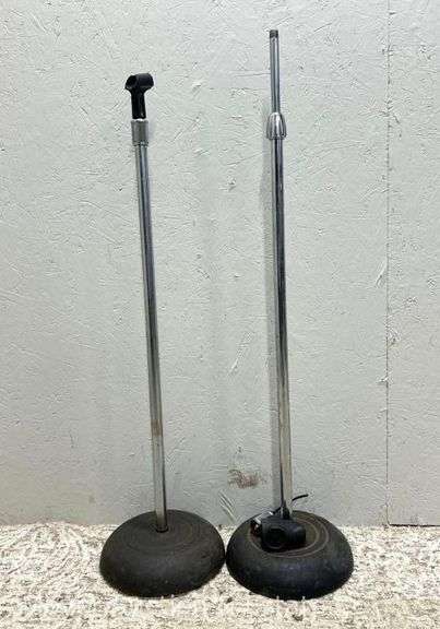 (2) Weighted Base Microphone Stands image