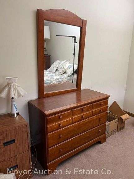 Lea 3 Drawer Dresser, 40"x18"x30", with Mirror, 44"x29" image