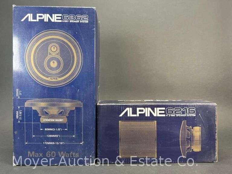 Vintage Alpine 6216 and 6362 Speakers, Appear New with Original Boxes image