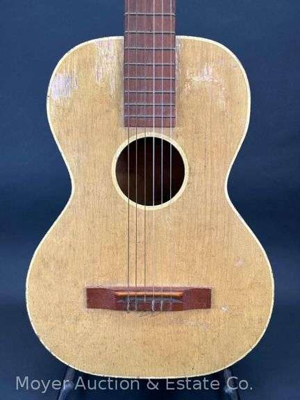 Parlor Style Acoustic Guitar, Unknown Maker, with Fender Soft Case image