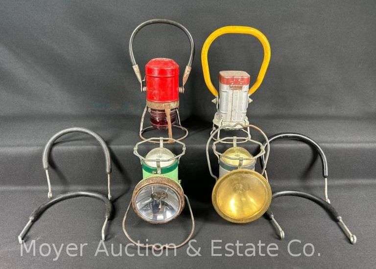(4) Asst. Electric Railroad Lanterns, with Extra Handles image