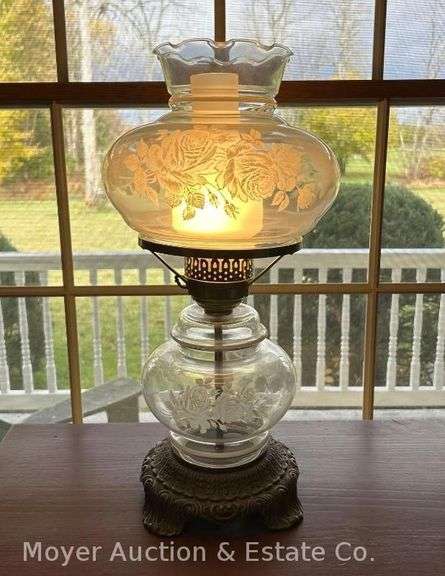 Glass Electrified Oil Lamp, 20"h image